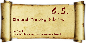 Obrusánszky Sára névjegykártya
